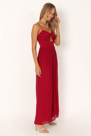 Alice Wide Leg Jumpsuit – Red