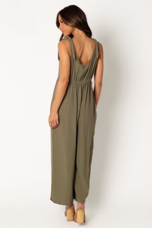 Ayla Linen Jumpsuit – Olive