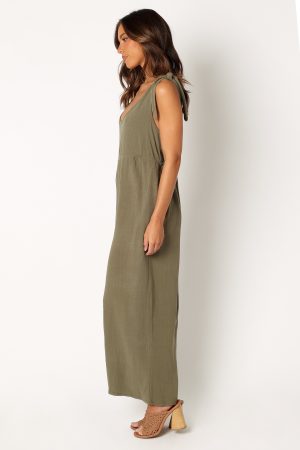 Ayla Linen Jumpsuit – Olive
