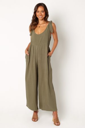 Ayla Linen Jumpsuit – Olive