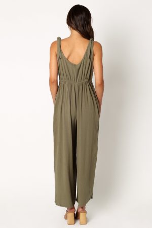 Ayla Linen Jumpsuit – Olive