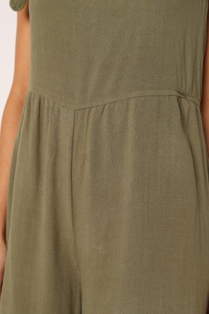 Ayla Linen Jumpsuit – Olive