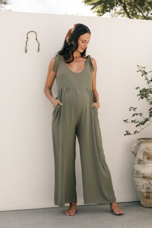 Ayla Linen Jumpsuit – Olive