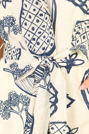 Georgina Tie Waist Romper – Navy