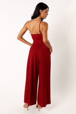 Leyton Jumpsuit – Burgundy