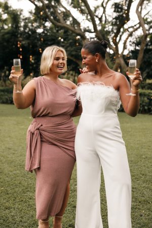 Louise Feather Trim Jumpsuit – White