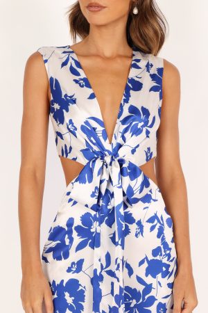Lulu Wrap Front Jumpsuit – Blue Floral