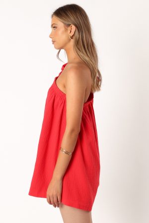 Miffy One Shoulder Romper – Red