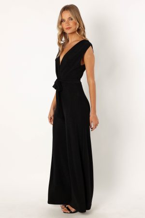 Nora Wide Leg Jumpsuit – Black