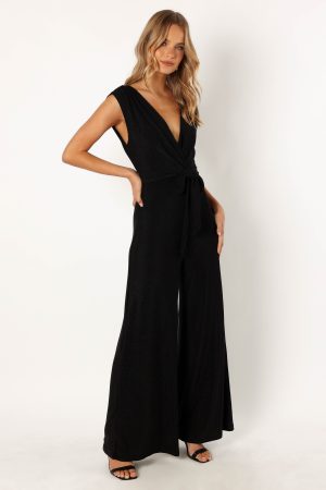 Nora Wide Leg Jumpsuit – Black