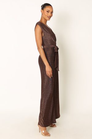 Nora Wide Leg Jumpsuit – Chocolate