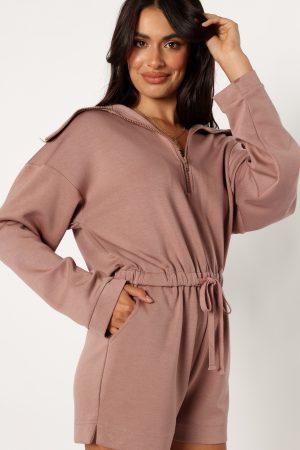 Peri Sweater Romper – Mocha