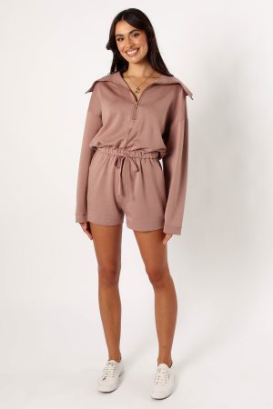Peri Sweater Romper – Mocha