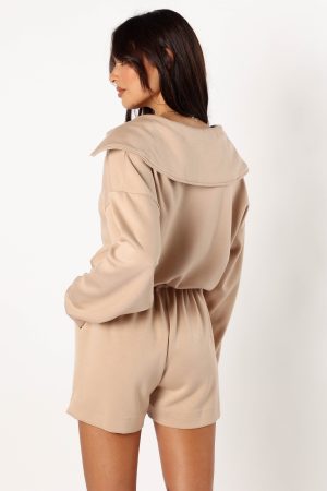 Peri Sweater Romper – Tan