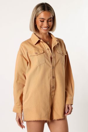 Pollyanna Romper – Tan