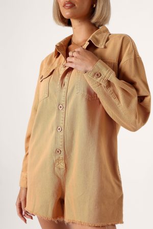Pollyanna Romper – Tan