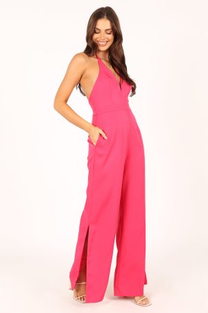 Rumi Wide Leg Jumpsuit – Hot Pink