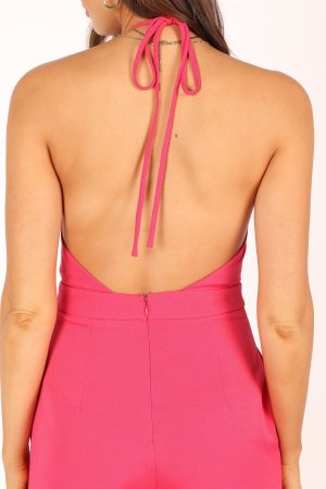Rumi Wide Leg Jumpsuit – Hot Pink