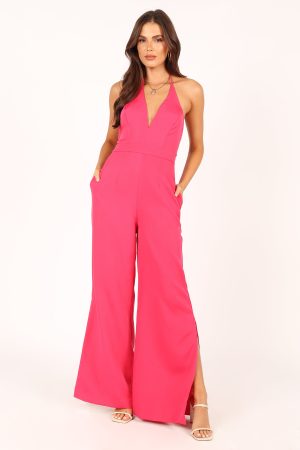 Rumi Wide Leg Jumpsuit – Hot Pink