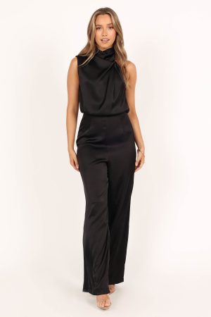 Savannah One Shoulder Jumpsuit – Black