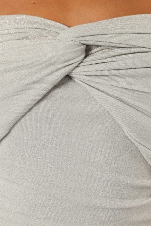 Sharnie Off Shoulder Jumpsuit – Silver