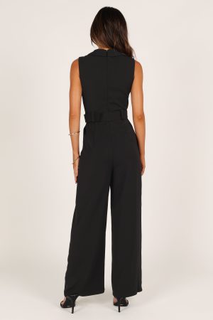 Sienna Belted Jumpsuit – Black