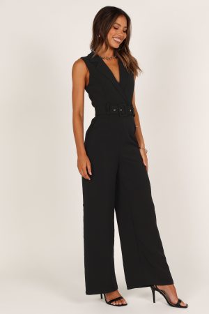 Sienna Belted Jumpsuit – Black