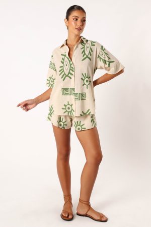 Baci Short Set – Beige Green