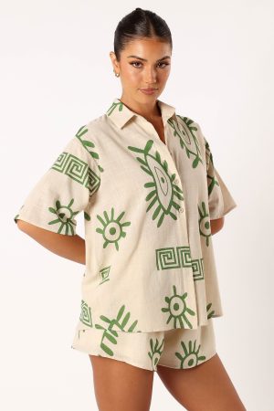 Baci Short Set – Beige Green