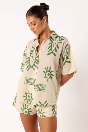 Baci Short Set – Beige Green