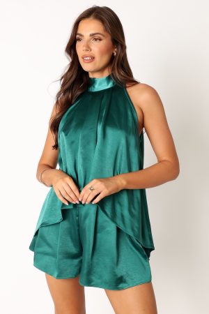 Phoebe Short Set – Teal Green