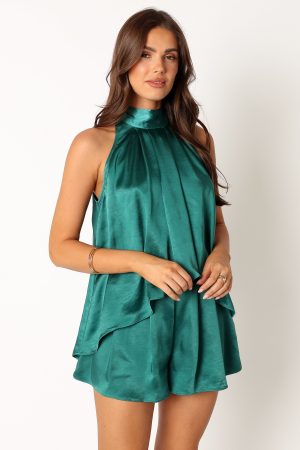 Phoebe Short Set – Teal Green