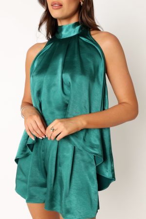 Phoebe Short Set – Teal Green