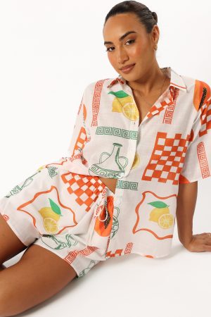 Piccolo Short Set – White Orange