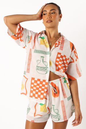 Piccolo Short Set – White Orange