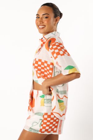 Piccolo Short Set – White Orange