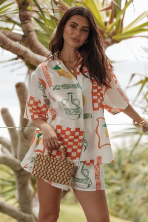 Piccolo Short Set – White Orange