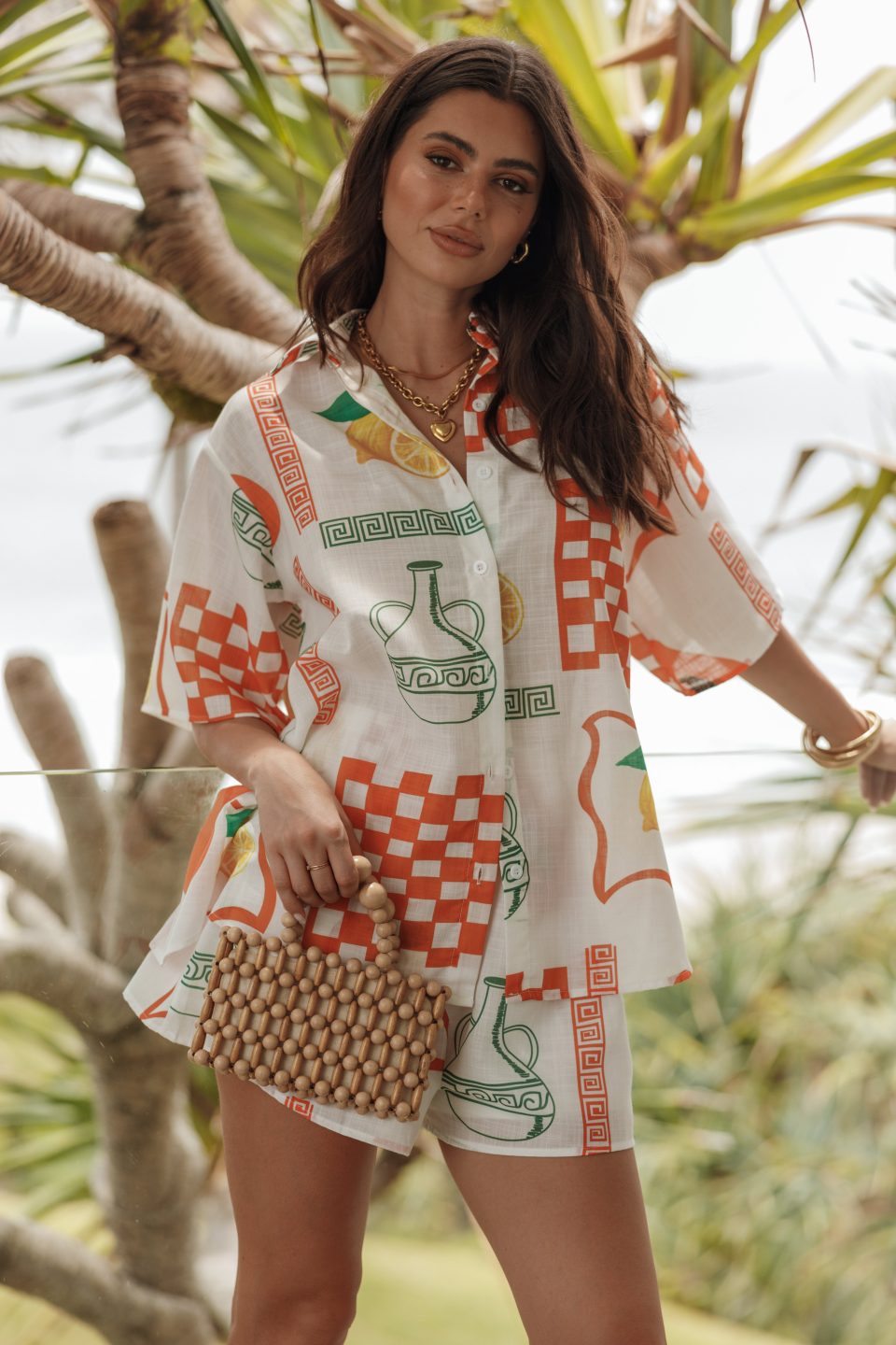 Piccolo Short Set - White Orange