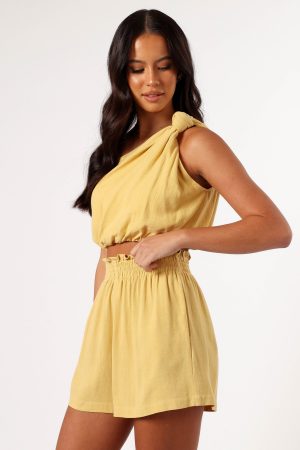 Sally Top & Short Set – Butter Yellow