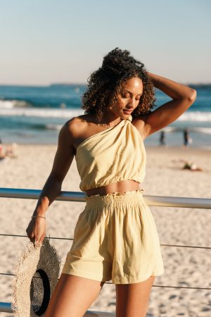 Sally Top & Short Set – Butter Yellow