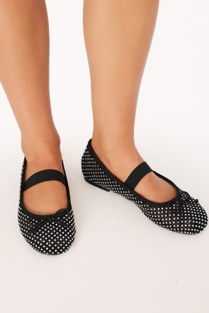 Edda Flats – Black/Diamante
