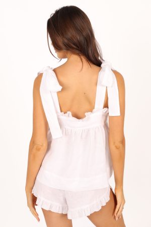 Libby Linen Frill Set – Ivory