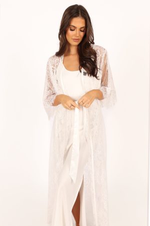 Nephele Lace Bridal Robe – Ivory