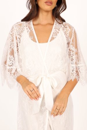 Nephele Lace Bridal Robe – Ivory