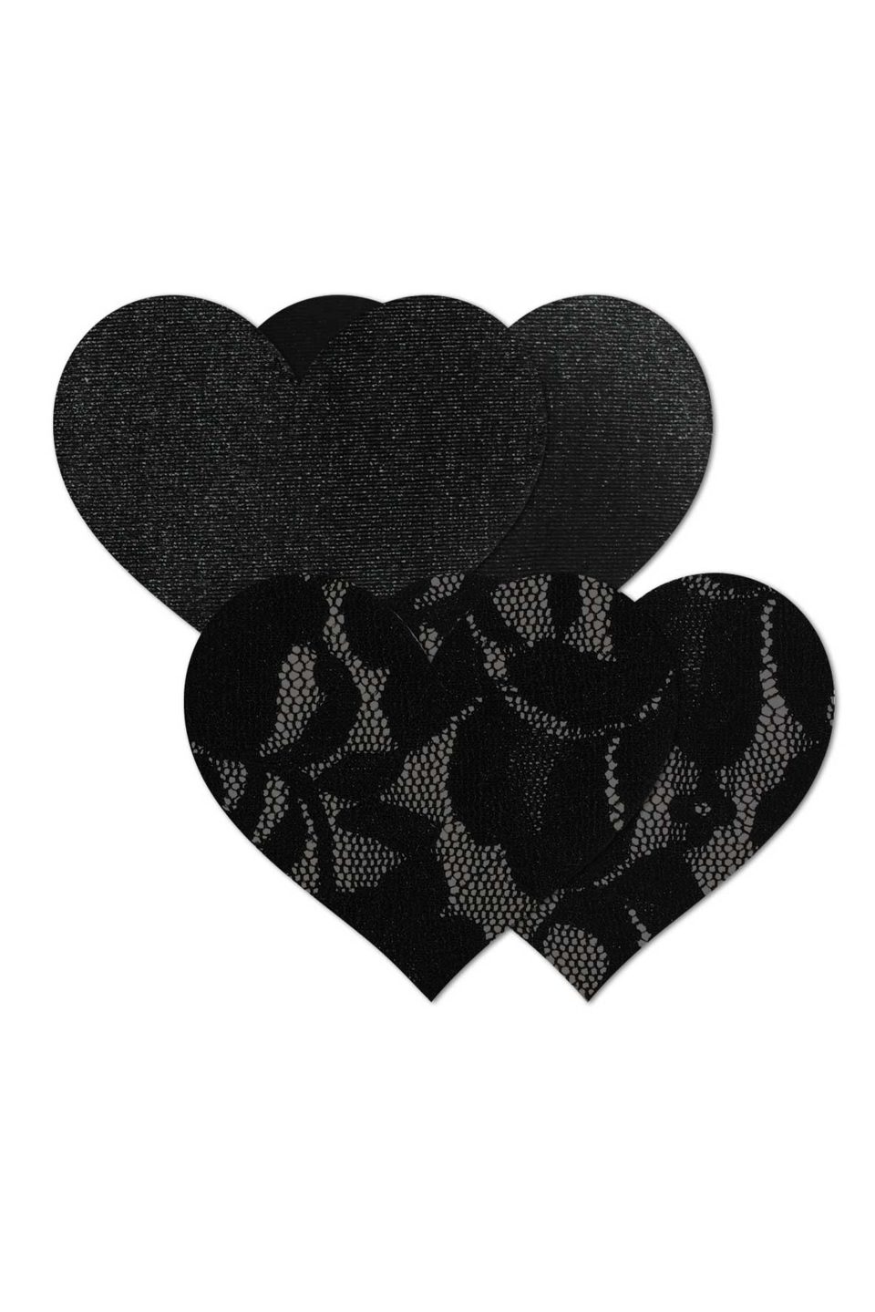 Nippies Basics Adhesive Nipple Covers Heart - Black