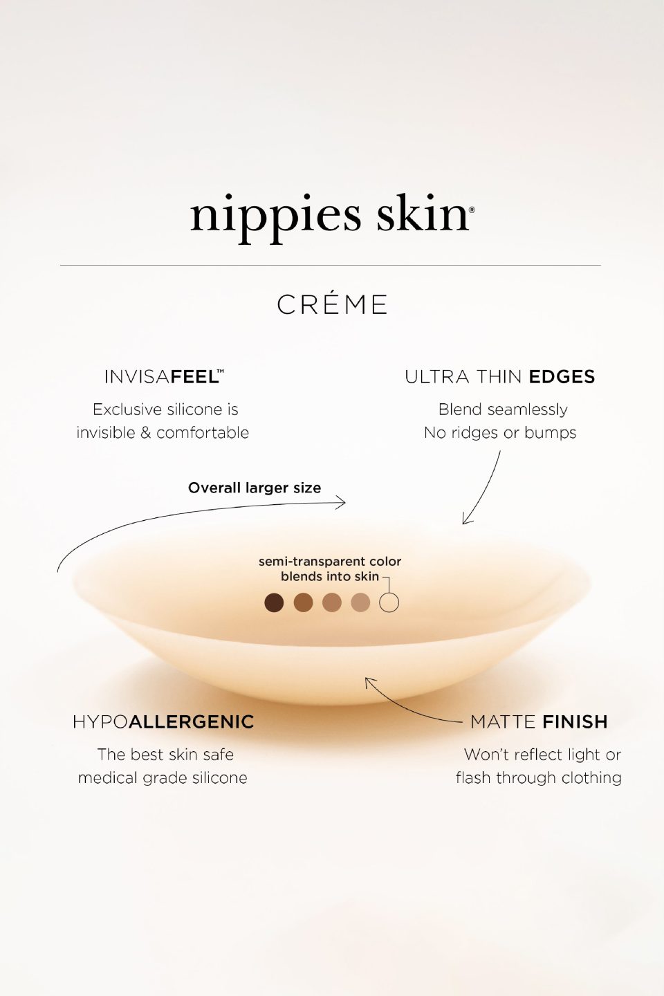 Nippies Non-Adhesive No-Show Inserts - Creme