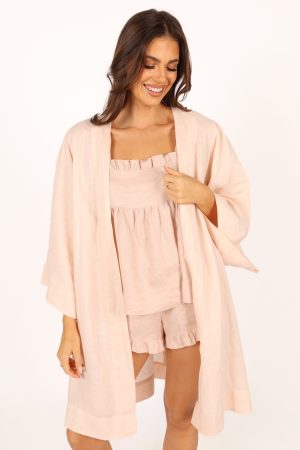 Nuala Linen Robe – Blush