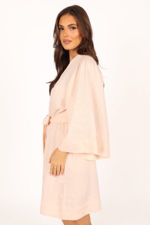 Nuala Linen Robe – Blush