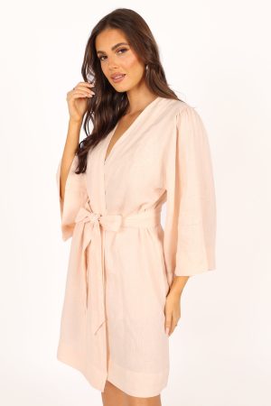Nuala Linen Robe – Blush