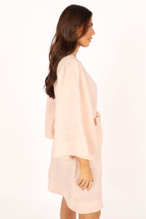 Nuala Linen Robe – Blush